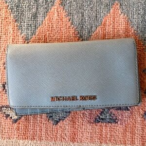 Michael Kors Baby Blue Tri-Fold Wallet